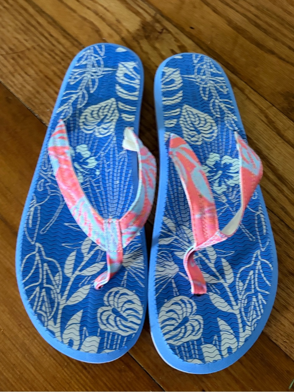 Margaritaville Blue Floral Flip Flops